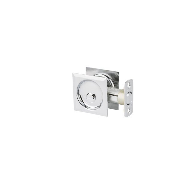 Square Privacy Pocket Door Lock Bright Chrome Finish, Kwikset, Mfr#: 335SQT-26